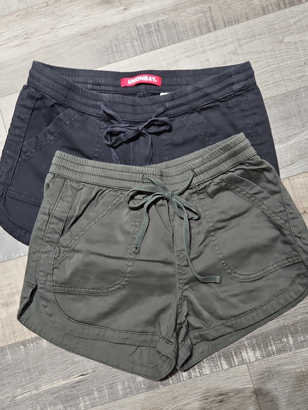 Unionbay Women’s Drawstring Shorts — Olive and Black